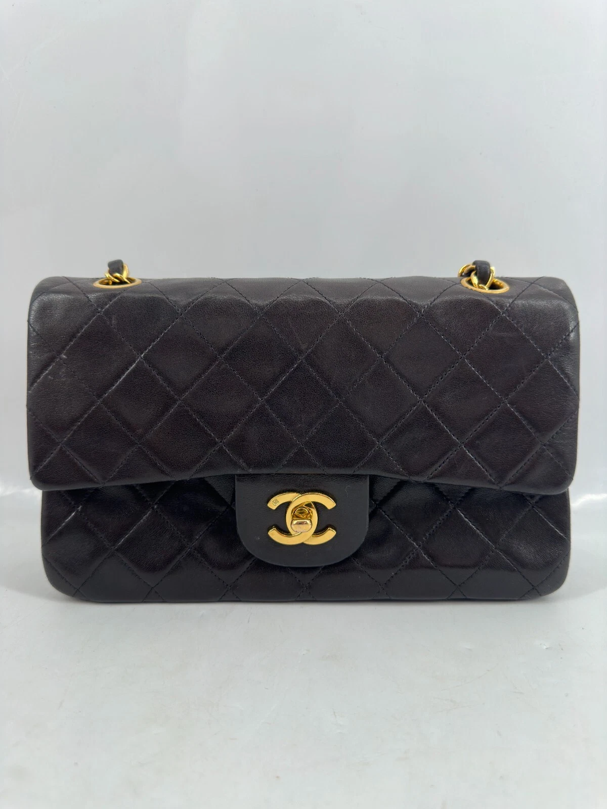 Chanel Vintage Double Flap Bag - Dark Brown Lambskin & 24K Gold-Plated Hardware