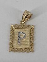 14KT Two-Tone Gold Letter 'P' Pendant 1.8g