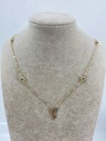 10KT Yellow Gold Necklace with Fairy Pendant CZs 20in 5.4g