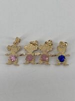 14KT Yellow Gold Children Holding Hands Pendant with CZs 4.2g