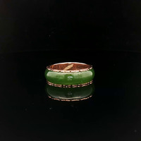 18KT Yellow Gold Jade Ring - Size 6.25