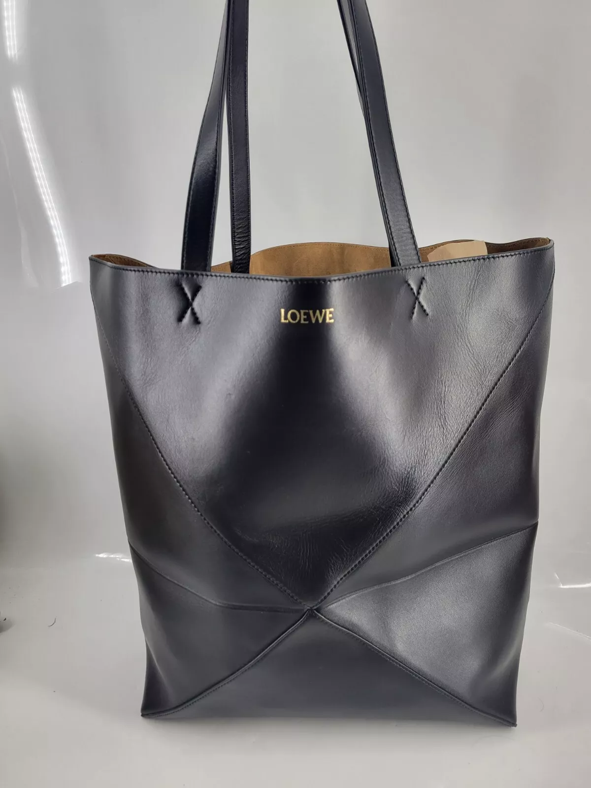 Loewe Black Calfskin Medium Puzzle Fold Tote