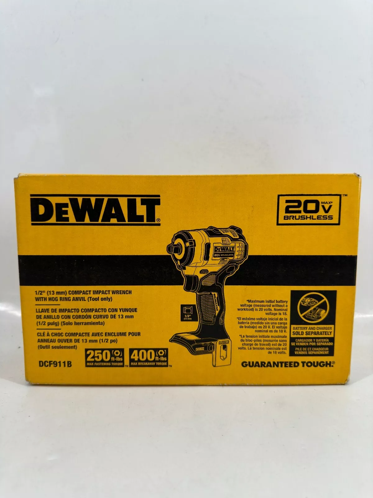 Dewalt DCF911B 20V Max 1/2 in. Cordless Impact Wrench with Hog Ring Anvil - Tool