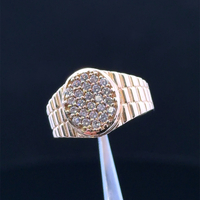 10KT Yellow Gold Cluster Ring with Cubic Zarconia - Size 9