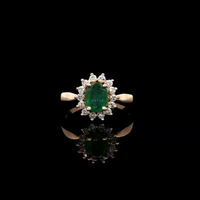  14KT Yellow Gold .96 CTTW Emerald and .40CTTW Diamond Ring - Size 9