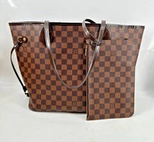 Authentic LOUIS VUITTON Neverfull MM Ebene Damier Tote Bag