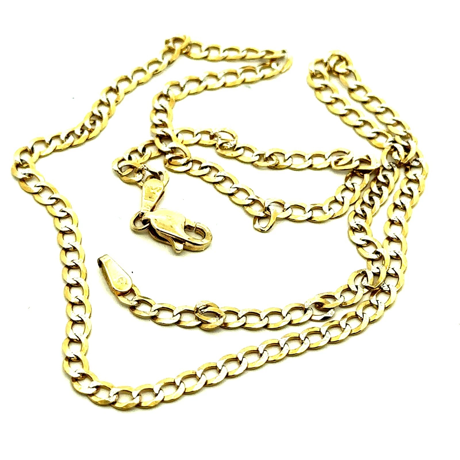 14KT Yellow Gold Cuban Link Necklace 16in 5.2g 3mm