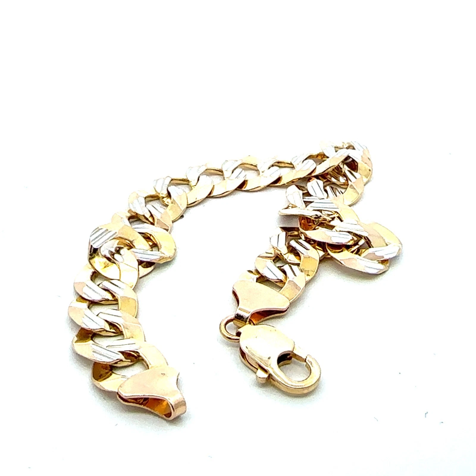 14KT Yellow Gold Curb Link Bracelet 26.6g 8in 11mm