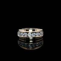 14KT Yellow Gold Band with 1 cttw in Diamonds - Size 11