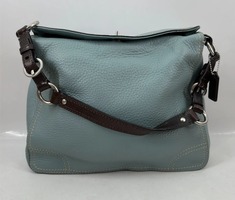 COACH Chelsea Hobo Bag Teal Pebbled Leather Turn Lock Shoulderbag