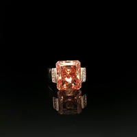 14KT Yellow Gold Ring with Yellow Stone and CZ's - Size 5.5