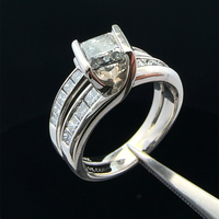 14KT White Gold Diamond Ring Size 7 8.3g
