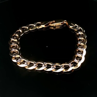 14KT Yellow Gold Diamond Cut Curb Link Bracelet Size 7.5 17.5g