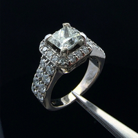 18KT White Gold Diamond Ring Size 7 8.8g