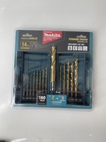 Makita B-65399 Impact Gold 14 Pc. Titanium Drill Bit Set, 1/4 In. Hex Shank