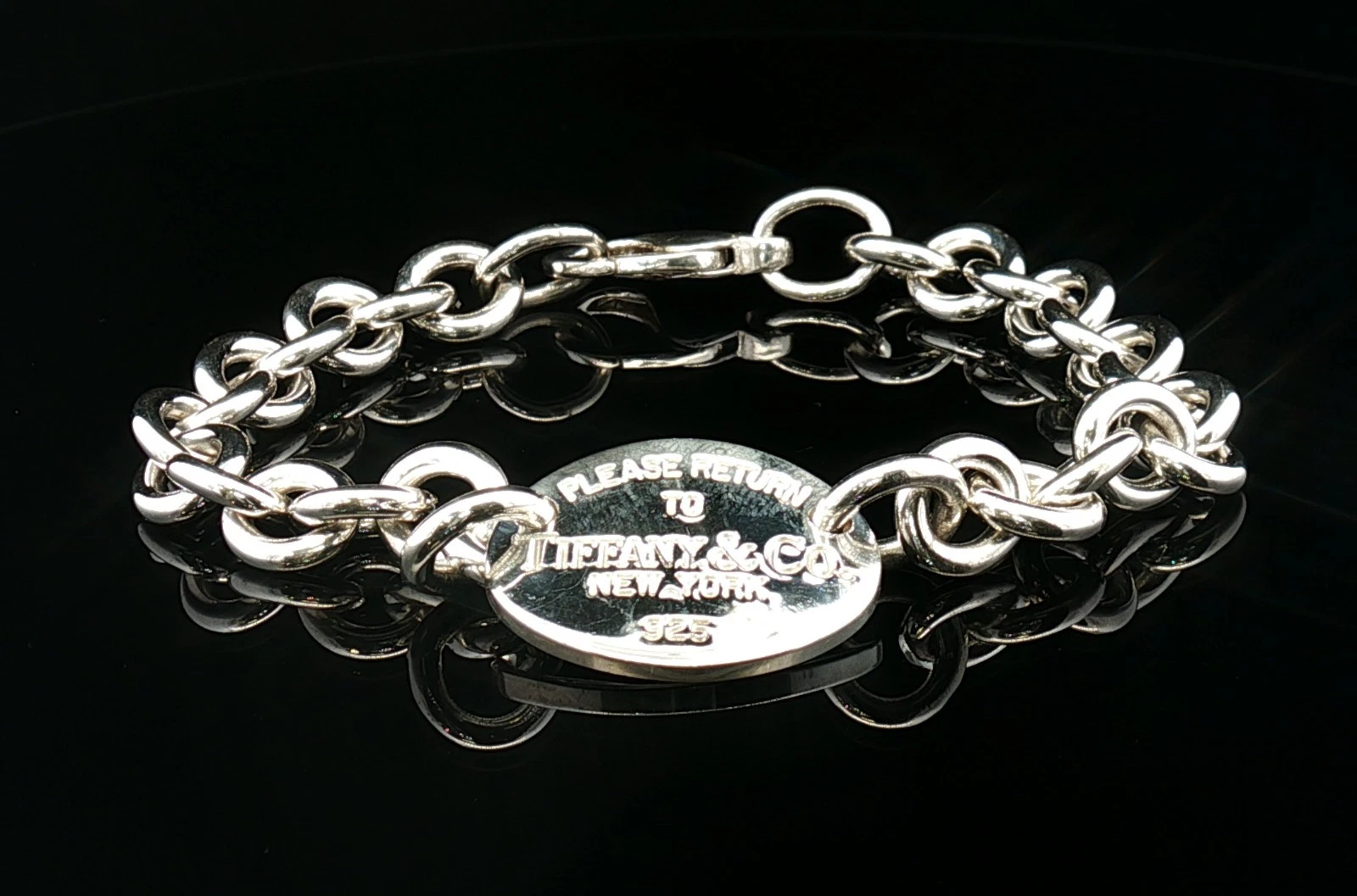 925 Tiffany & Co. "Please Return to Tiffany & Co. " Chunky Bracelet Size 6.5
