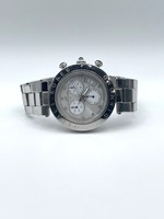 Klaus Kobec Swiss Quartz Diamond Accented Light Blue Stainless Chronograph Watch