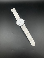 MOVADO Signature White Dial & White Leather Band Watch