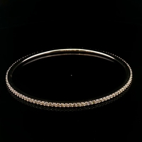 14KT White Gold Diamond Bangle Size 7.25 10.8g