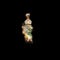 14KT Yellow Gold Saint Jude Thaddaeus Pendant with CZs 3.7g