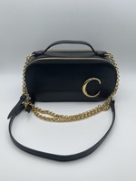 Authentic Chloe C Mini Vanity Cross Bag- Black Leather