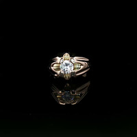10KT Yellow Gold Men's Ring with Cubic Zirconia - Size 8