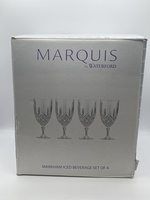 Marquis By Waterford Markham Iced Beverage Set of 4 Glasses 17 oz, Made In Italy