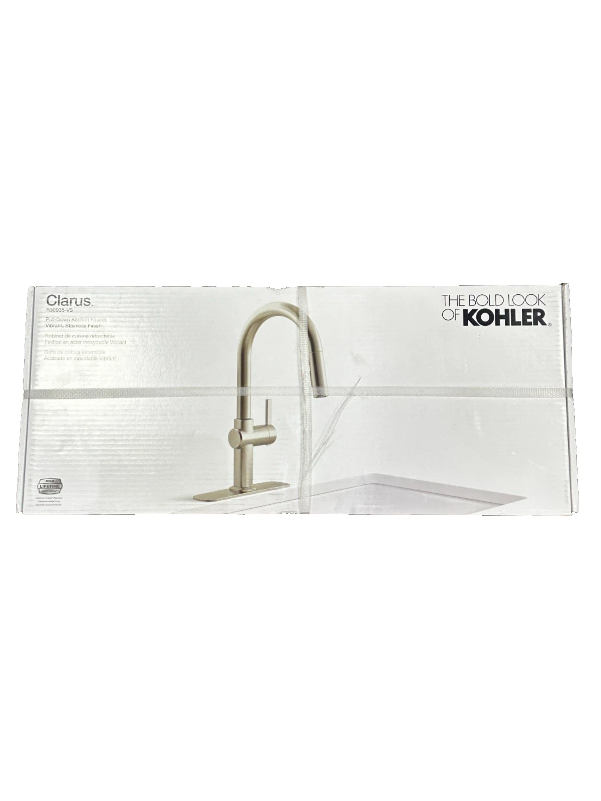KOHLER Clarus Single Handle Pull Down Sprayer Kitchen Faucet - Vibrant Stainless