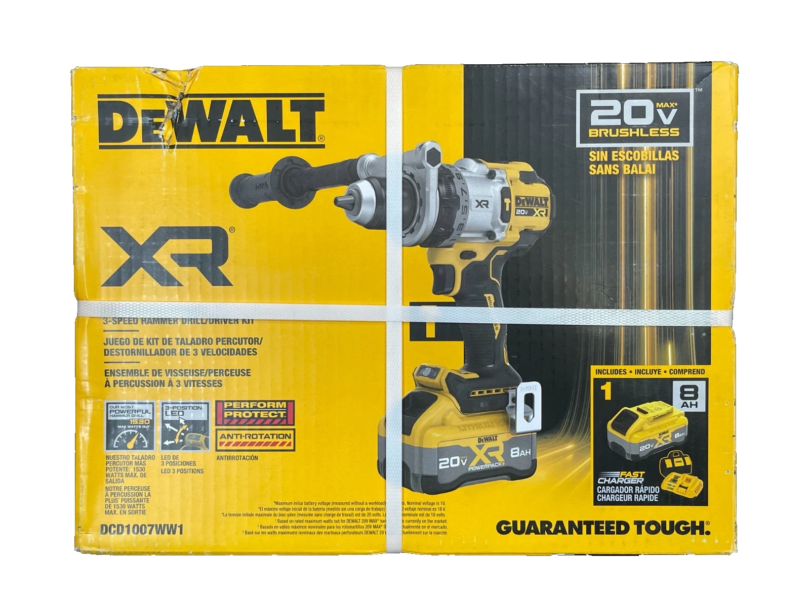 DeWalt 20v XR 3 Speed Hammer Drill/Driver Kit DCD1007WW1