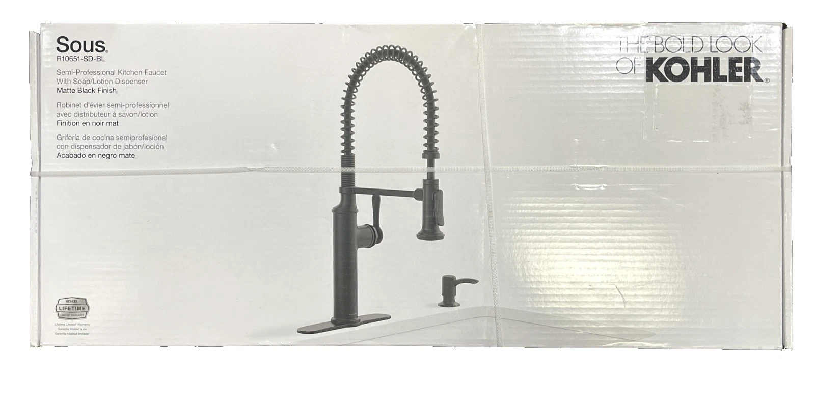 Brand New Kohler Sous SEMI Professional Kitchen Faucet R10651-SD-BL Matte Black