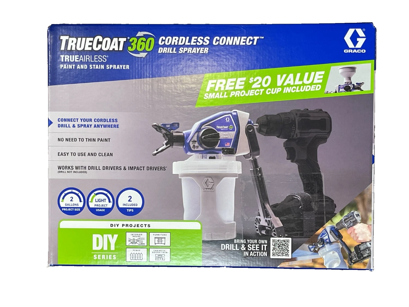 GRACO TRUECOAT 360 CORDLESS CONNECT PAINT AND STAIN SPRAYER 26D362 NEW IN BOX
