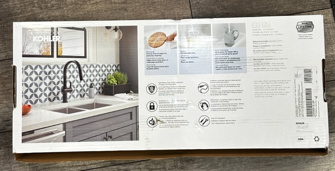 KOHLER R30935-BL Clarus Single Handle Pull Down Kitchen Faucet Matte 