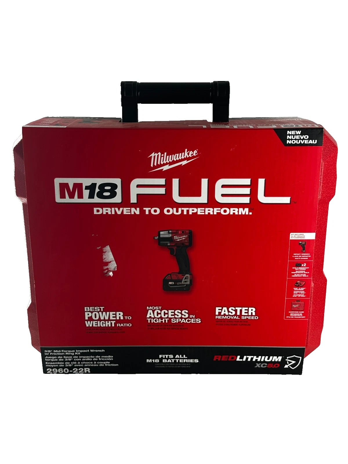 Kit de clé à chocs compacte de 3/8 po M18 FUEL avec ONE-KEY et bague de friction