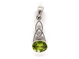 Hanging Green Peridot Pendant + Necklace - Brand New!