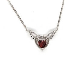 Red Heart Silver Pendant + Necklace - Brand New!