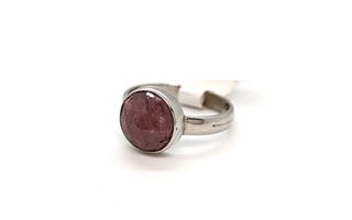 Pink Cabochon Silver Ring