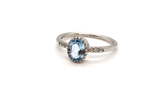 Ladies Blue Topaz Silver Ring - Brand New!
