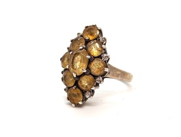 925 Silver Ring with Yellow-Brown Stones