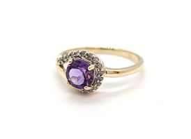 9K Gold Ring with Purple Stone