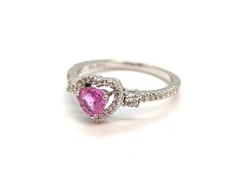 14K Gold Ring with Pink Heart