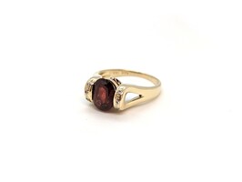 14k Gold Ring with Brown/Red Stone