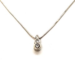 10k White Gold Necklace and Diamond Pendant 