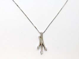 14k White Gold Necklace, Pendant and Earring Set