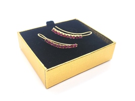 22k Yellow Gold Dangle Earrings With Red Stones