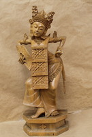Balinese Dancer Carved Wood Statue