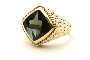 10k Gold Men's Ring with Square Stone