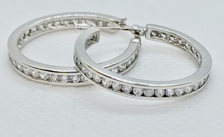 18K White Gold & Diamond Earrings