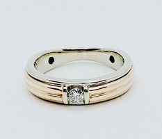 10K Two-tone Gold and Diamond Ring 