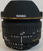 Sigma lens 15mm, 1:2:8 EX  Fisheye 180