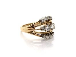 14k Yellow Gold Ring With Diamonds